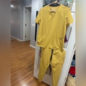 Mustard yellow Figs scrubs